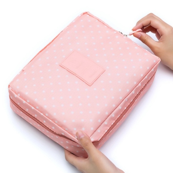 Large Multi Section Zippered Cosmetic Travel Bag - Picture 4 of 10